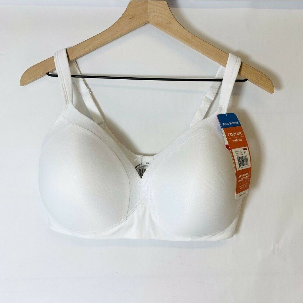 Warner's Simply Perfect Full Figure Bra 38DD White Wire Free Cooling Comfort NWT
